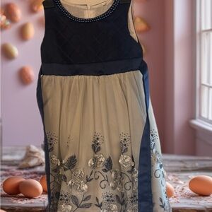 Elegant Navy and Cream Kids Dress